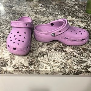 Purple Platform Crocs size 8 womens